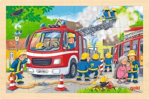 Goki holz feuerwehrpuzzle - goki, 24