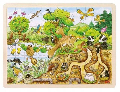Goki holzpuzzle tierwelt - goki, 96