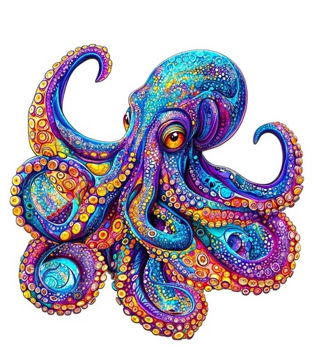 Jigfoxy oktopus holzpuzzle - oktopus,