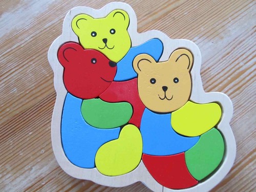 Holzpuzzel teddybär - holzpuzzel,