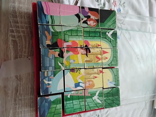 Vintage holzpuzzel mit 6 - ,