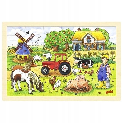 Goki holz bauernhof puzzle - holz, 24