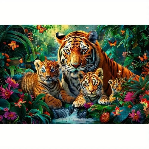 Holzpuzzle die tiger des - tiger,