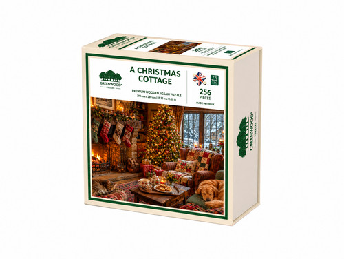 Ein weihnachtshaus holzpuzzle - weihnachtshaus,