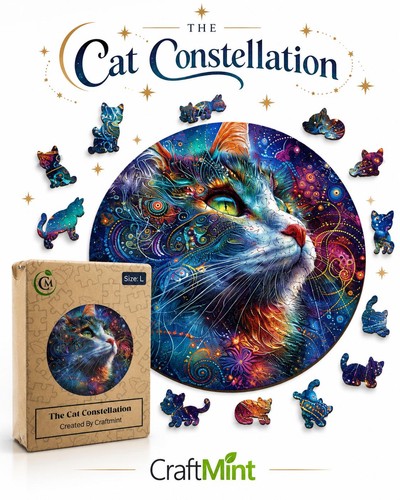 Katze sternbild holzpuzzle - sternbild,