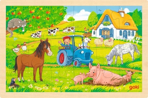 Goki holz bauernhof puzzle - holz,
