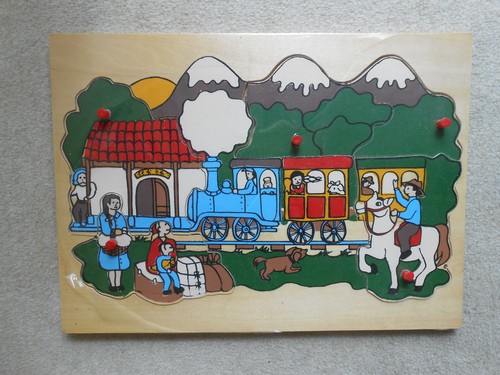Holz puzzel eisenbahn - puzzel, neu,