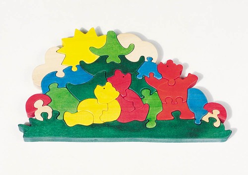 Holzpuzzel bären massivholz - bären,